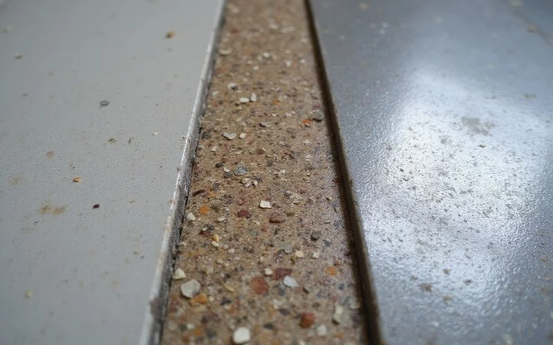 A dirt-and-scuff visibility test across solid, flake, and metallic finishes