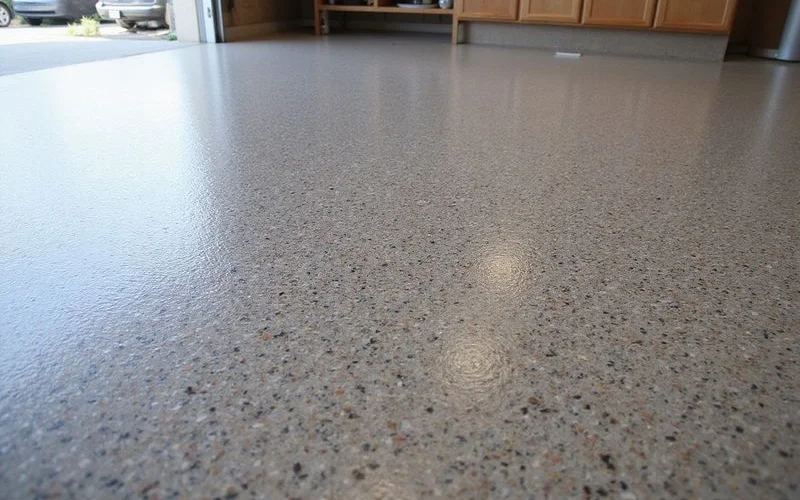 Close-up of full-flake epoxy texture showing the surface grip