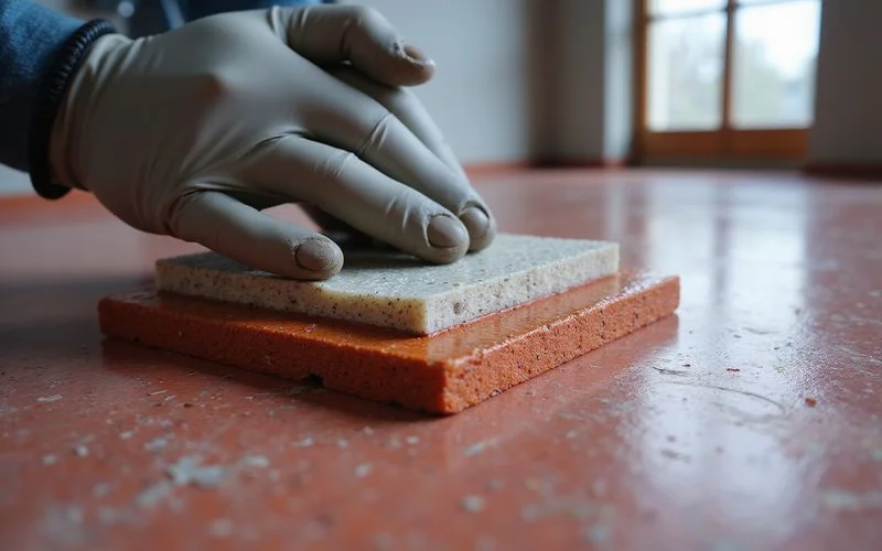 Layered cross-section of a garage epoxy system showing each component