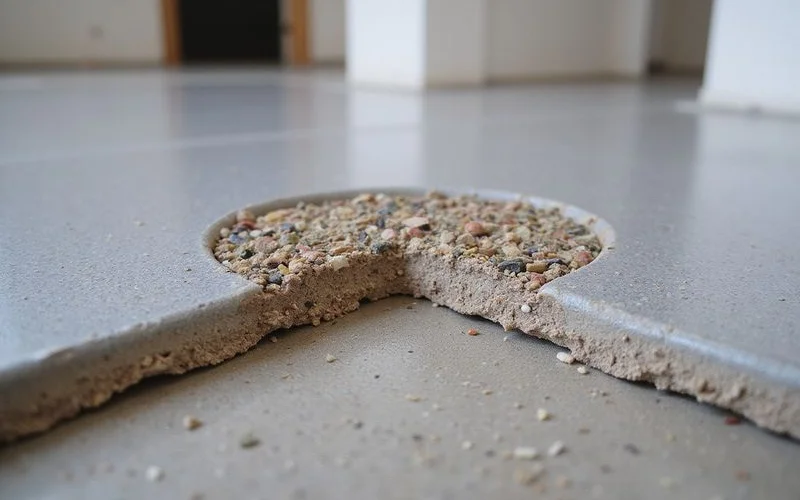 Cross-section showing an epoxy base coat sealed with a polyaspartic topcoat