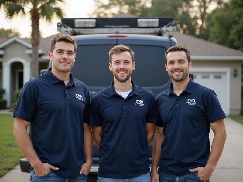 The Jacksonville Epoxy Flooring Co. crew at a residential job site