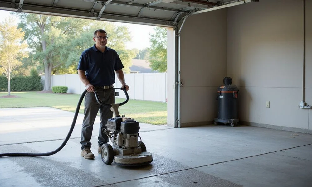 Garage Floor Epoxy in progress